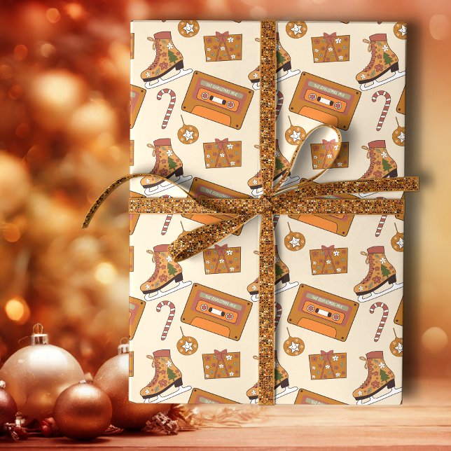 Papel De Presente Alegria Natalina Retro (Criador carregado)