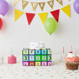 Papel De Presente Alfabeto Colorido Personalizado, Número para Crian