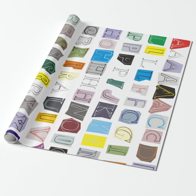 Papel De Presente Alfabeto cortado do papel (Desenrolado)