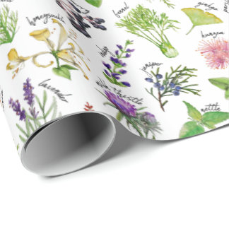 Papel De Presente Alfabeto das plantas e das ervas