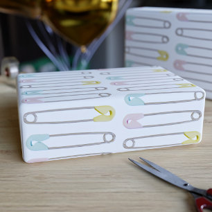 Papel De Presente Alfinetes de Segurança para Fraldas Chá de Bebê