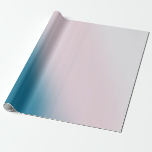 Papel De Presente Algodão Doce Rosa e Azul Gradiente Sonho Suave
