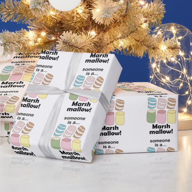 Papel De Presente Alguém é um Marshmallow Citação Divertida de Comid (Feriados)