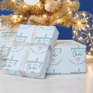 Papel De Presente Algum coelho está fazendo um Aniversário de 1 ano