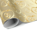 Papel De Presente Alianças de casamento Dourados elegantes<br><div class="desc">Papel de embrulho Dourado elegante dos casamentos com alianças de casamento e corações do ouro. Igualmente excelente para aniversários. o ⭐ 99% de meu design em minha loja é feito nas camadas. Isto faz fácil para que você resize e mova os gráficos e o texto ao redor de modo que...</div>