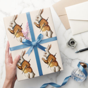 Papel De Presente Alice no Coelho Branco na Maravilha