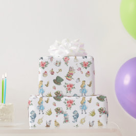 Papel De Presente Alice no Onederland Themed WrapPaper Paper