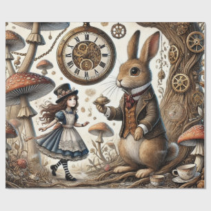 Papel De Presente alice no país das maravilhas coelho branco
