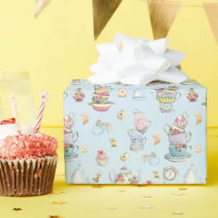 Papel De Presente Alice no País das Maravilhas - Greve Azul de Cor d