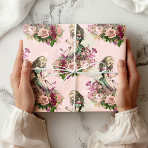 Papel De Presente Alice No País Das Maravilhas, Papel De Moldagem Do