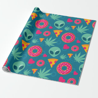 Papel De Presente Alien divertida cânhamo