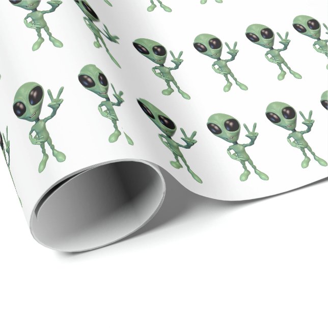 Papel De Presente Alienígena - Sinal Peace V (Ponta do rolo)