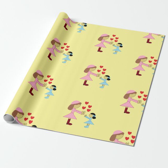 Papel De Presente All Children Need Love:  Light Yellow (Desenrolado)
