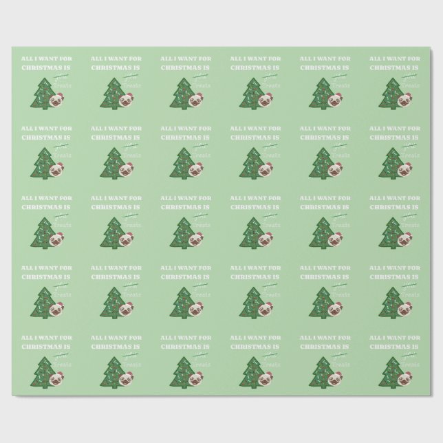 Papel De Presente All I want for Christmas is treats (Aberto)