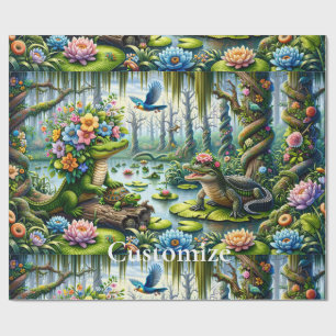 Papel De Presente Alligator Fantasy Swamp Thunder_Cove