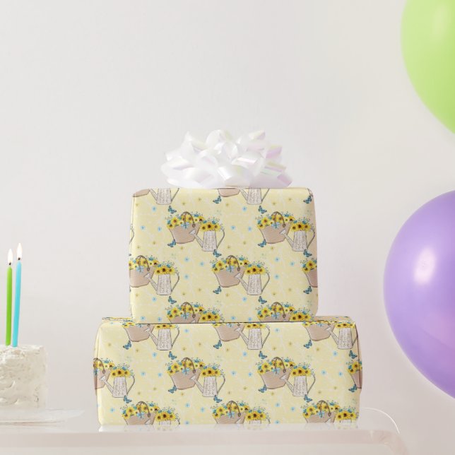 Papel De Presente Almofada Amarela De Água Do Cesto (Presentes para festas)