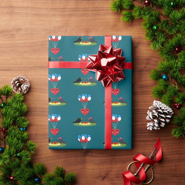 Papel De Presente Almôndegas de Espaguete do Blackbird no Encontro d (Presente de Natal)