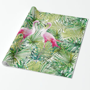 Papel De Presente Aloha Flamingo Bird Animal na selva