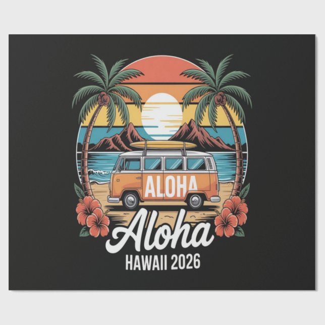 Papel De Presente Aloha Havaí 2026 (Aberto)
