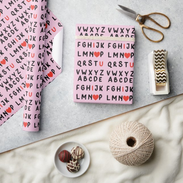 Papel De Presente Alphabet Love (Artesanato)