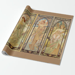 Papel De Presente Alphonse Mucha - mestre de Nouveau da arte