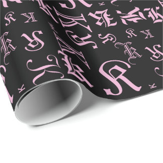 Papel De Presente ALTERAR o estilo BlackLetter MONOGRAM Todas as Oca