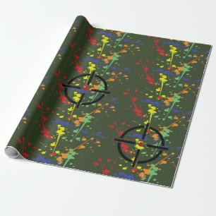Papel De Presente Alvo do Partido do Paintball Verde do Exército