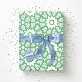 Papel De Presente Amal Star Lattice in Slate and Green