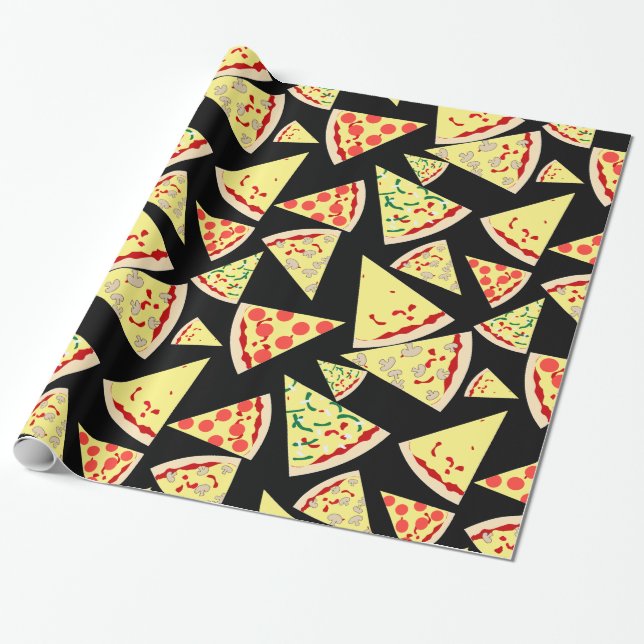 Papel De Presente Amante aleatório dinâmico da pizza do teste padrão (Desenrolado)