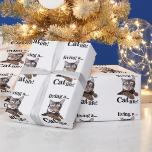 Papel De Presente Amante de Animais Engraçados Gatos