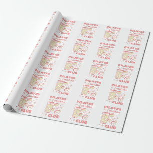 Papel De Presente Amante de Pilates e matcha estética rosa