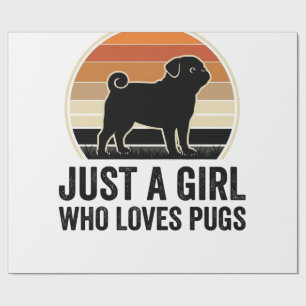 Papel De Presente Amante de Pug Vintage Apenas uma Camisa de Cachorr
