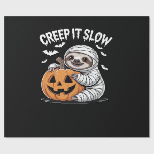 Papel De Presente Amantes de Preguiças Fofos Roupa de Halloween Engr
