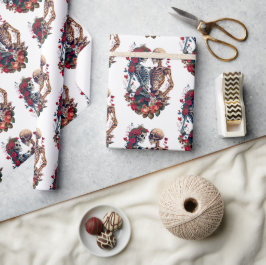 Papel De Presente Amantes de Skeleton