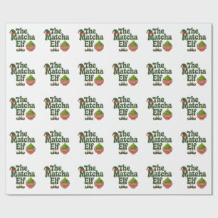 Papel De Presente Amantes do Matcha Elf Engraçado Natal Matcha Beba