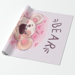 Papel De Presente Amantes do Urso de Teddy   Presente Para Crianças