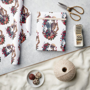 Papel De Presente Amantes Esqueleto