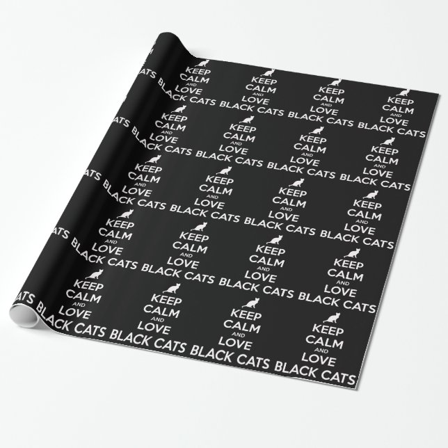 Papel De Presente Amar Gatos Negros (Desenrolado)