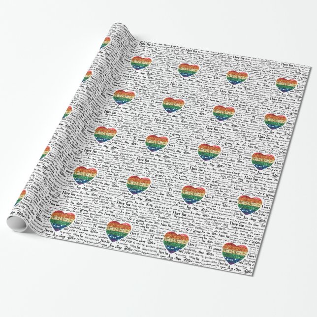Papel De Presente Amar línguas estrangeiras (Desenrolado)