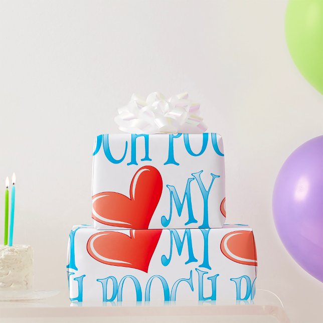 Papel De Presente Amar Meu Pooch (Criador carregado)