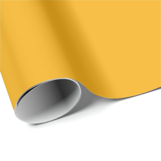 Papel De Presente Amarelo Âmbar Dourado Cor Sólida (Ponta do rolo)