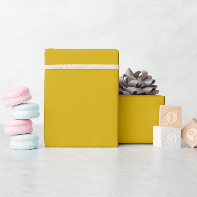 Papel De Presente Amarelo brilhante de cor sólida e quente (Chá de bebê)