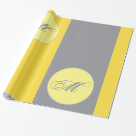 Papel De Presente Amarelo Claro E Cinza Suave Personalize Envoltório