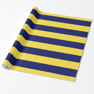 Papel De Presente Amarelo de ananás, Marinho Azul XL Stripes Padrão 