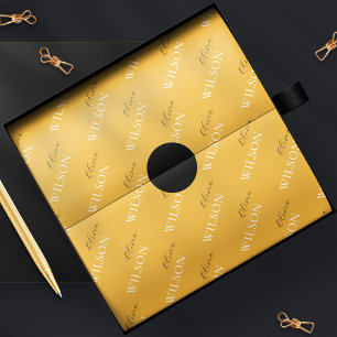 Papel De Presente Amarelo de mostarda de mostarda com script minimal