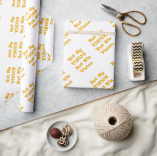 Papel De Presente Amarelo Dourado "Não Minha Visão Mas a Visão Dele"