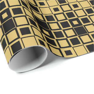 Papel De Presente Amarelo Embaçado e Quadrado Preto Dentro do Quadra
