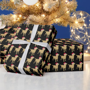 Papel De Presente Amarelo Labrador No Natal