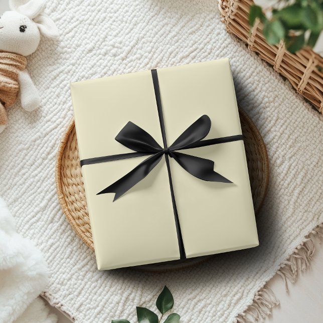 Papel De Presente Amarelo Limonada Cor Sólida | Clássico | Elegante (Criador carregado)