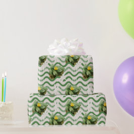 Papel De Presente amarelo Lírios aquarela Padrão